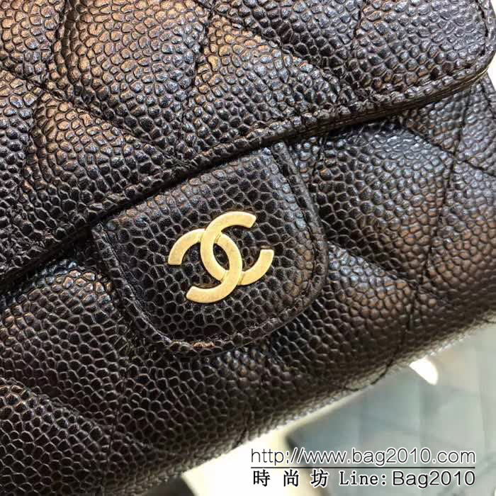 CHANEL香奈兒 18年春夏新款 CF短三折錢包 荔枝紋頭層牛皮 82288  DJC3138